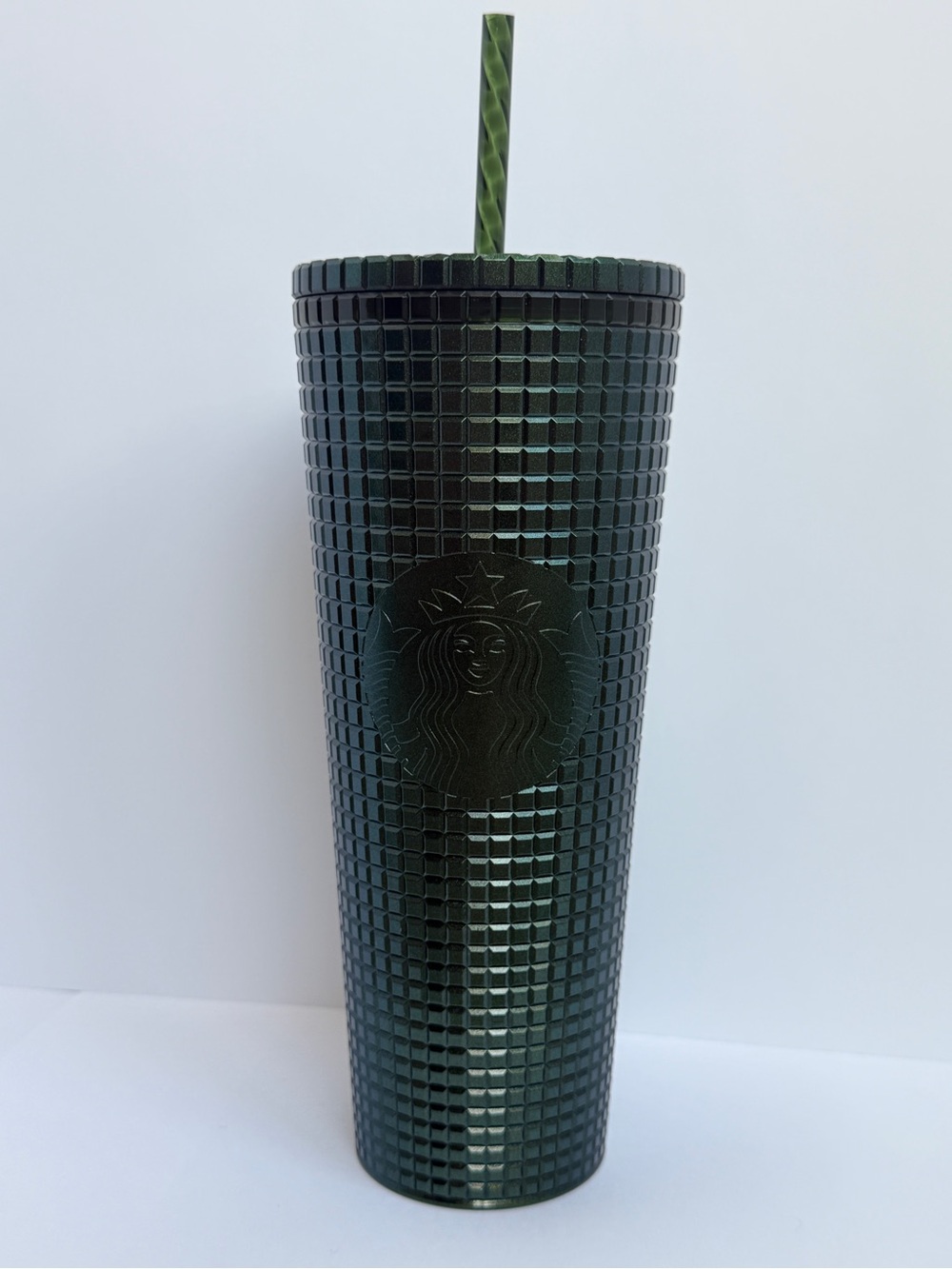 Starbucks Dark Green Studded Cold Cup with Twisted Straw
